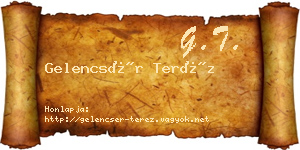 Gelencsér Teréz névjegykártya